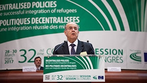 The Chair of the Committee of Ministers of the Council of Europe addresses the members of the Congress