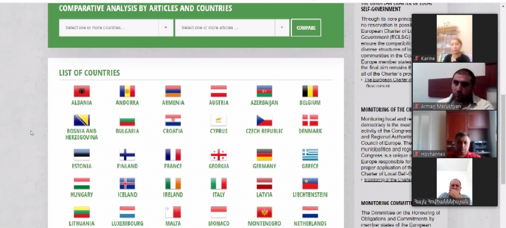 Վեբինար. քննարկվեցին Տեղական ինքնակառավարման եվրոպական խարտիայի դրույթներ և տեղական ժողովրդավարության վիճակը Հայաստանում